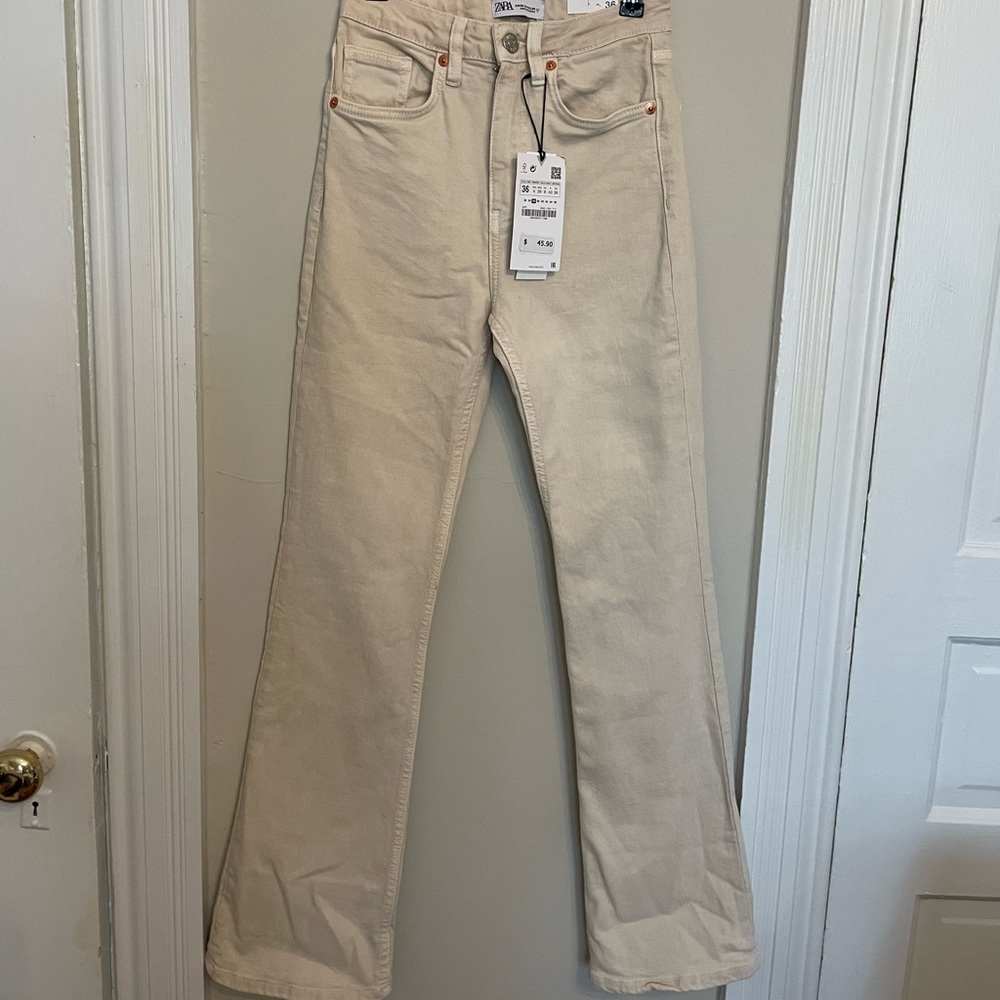 NWT Zara Flare Pants Denim